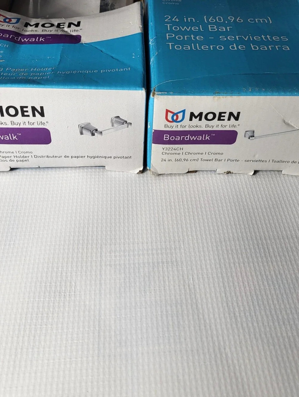 Moen Matching Set Towel Bar & Toilet Paper Holder 24” Chrome NEW in unopened box